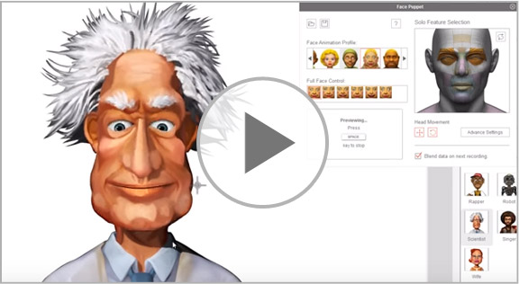2D avatar puppeteering for face creator