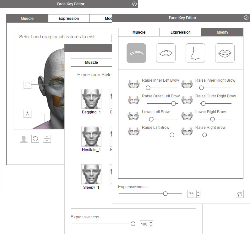 3D motion key for face generator
